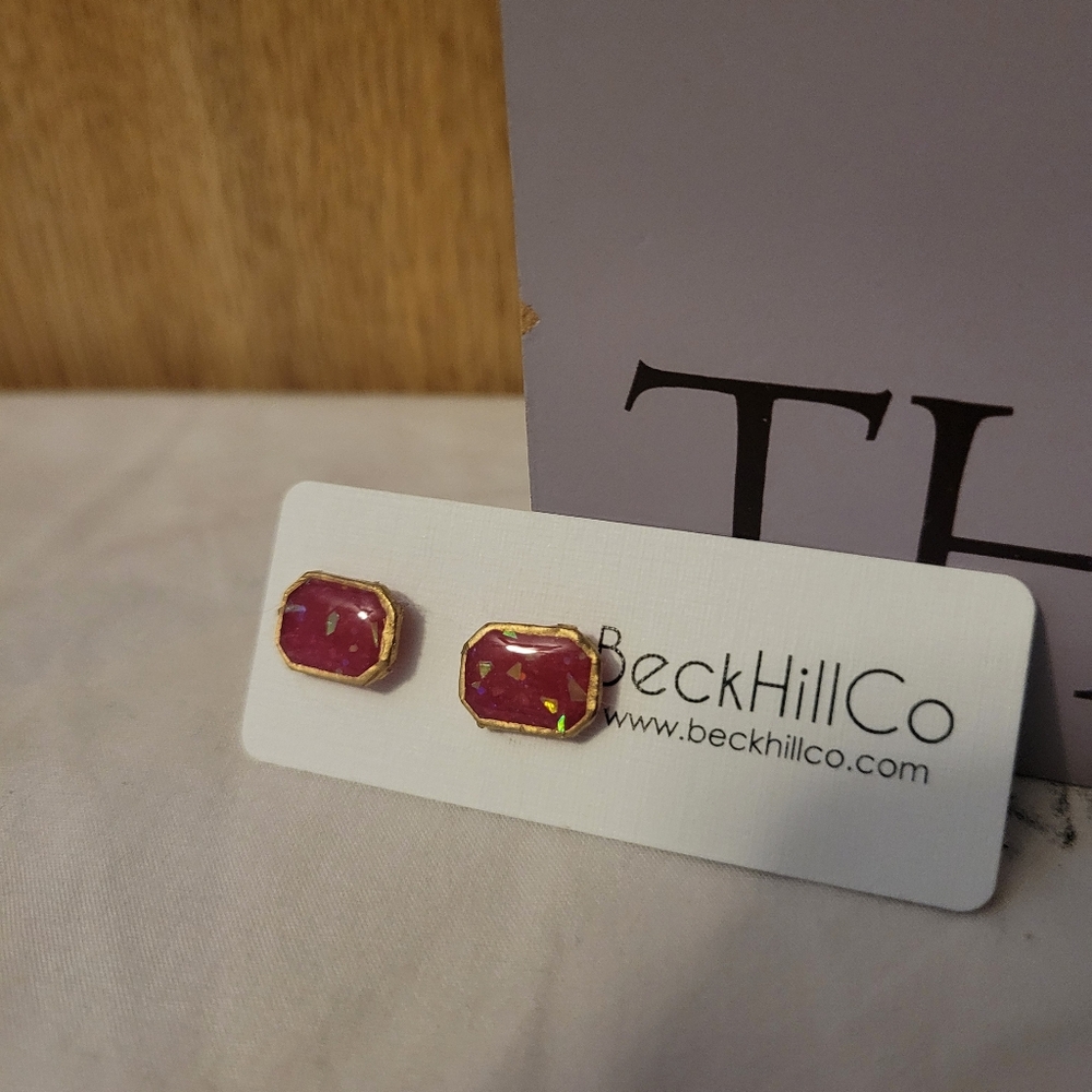 BeckHillCo Pink and Gold Earrings